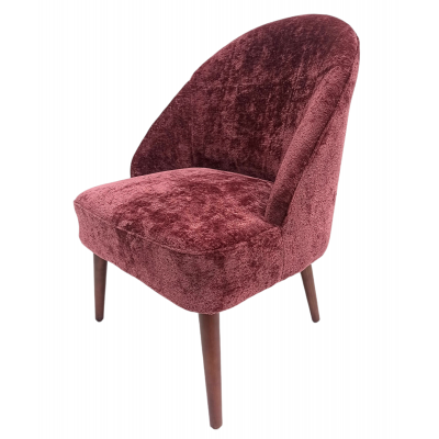 Fotel z welurową tapicerką w kolorze zgaszonego różu